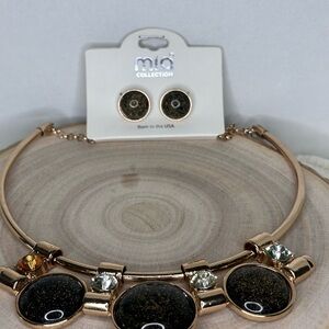 MISHA COLLECTION Gold and Black Necklace Set